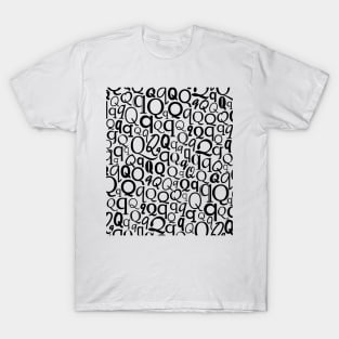 Q - Typography (Black) T-Shirt